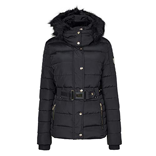 Geographical Norway Blood Lady – Damen-Parka – Dicker Mantel mit Kapuze aus Kunstfell – Windjacke für den Winter – Lange Daunenjacke mit Warmer Fütterung (Schwarz, L) von Geographical Norway