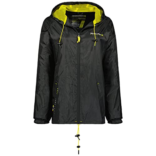 Geographical Norway Boat Lady - Winddichte Outdoor-Jacke für Frauen - Wasserdichte Jacke mit langen Ärmeln für Frauen - Regenfester Tactical Coat (Schwarz XXL Größe 5) von Geographical Norway