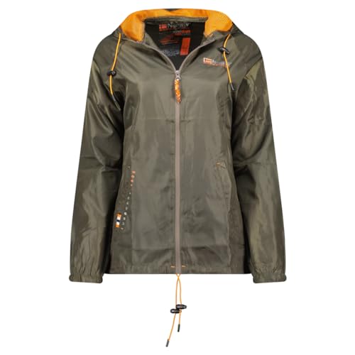 Geographical Norway Boat Lady - Windjacke Damen Outdoor - Jacke Wasserabweisend Langarm Damen - Regenmantel Geschenk Ideal Wandern Jahreszeit Frühling Sommer Herbst Winter (KAKI M) von Geographical Norway