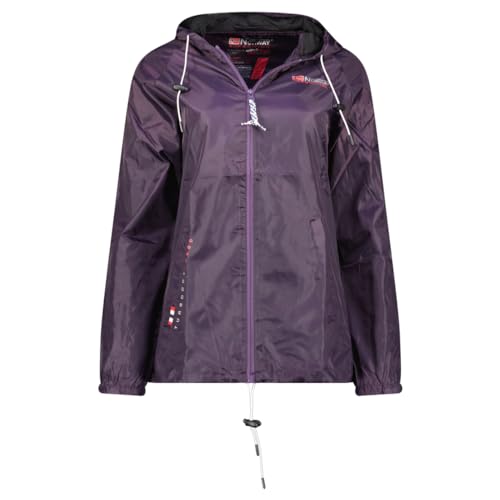 Geographical Norway Boat Lady - Windjacke Damen Outdoor - Jacke Wasserabweisend Langarm Damen - Regenmantel Geschenk Ideal Wandern Jahreszeit Frühling Sommer Herbst Winter (VIOLETT XL) von Geographical Norway
