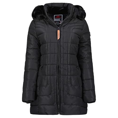 Geographical Norway Bracelet Lady - Winterjacke Damen Warme Steppung Mann Herbst Winter - Warme Manteljacke leicht Kapuze - Daunenjacke Windstopper Langarm Polsterung - Frauen (Schwarz M) von Geographical Norway