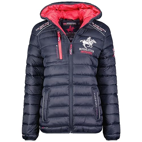 Geographical Norway Brick Lady - Winterjacke Damen Warme Steppung Mann Herbst Winter - Warme Manteljacke leicht Kapuze - Daunenjacke Windstopper Langarm Polsterung - Frauen (Marineblau S) von Geographical Norway