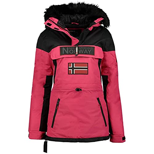 Geographical Norway Bruna Lady – Damen-Parka Warm Wasserdicht – Dicke Kapuze Outdoor – warme Windjacke Winter – Außenjacke Damen (Fuchsie, XL) von Geographical Norway