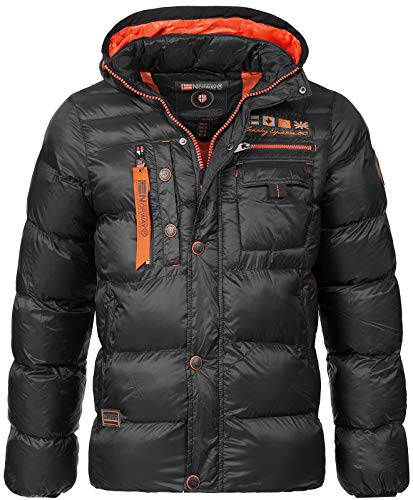 Geographical Norway CITERNIER Herren Daunenjacke, warm, wattiert, warme Jacke, Winterjacke, Herren, Windjacke, langärmlig, Wattierung, leichter Stoff (Schwarz, M) von Geographical Norway