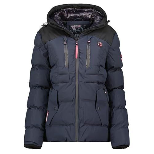 Geographical Norway Cachot Lady - Winterjacke Damen Warme Steppung Mann Herbst Winter - Warme Manteljacke leicht Kapuze - Daunenjacke Windstopper Langarm Polsterung - Frauen (Marineblau XL) von Geographical Norway