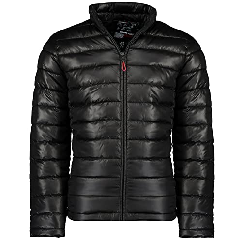 Geographical Norway Calender Basic Men - Warme Daunenjacke mit Matelassée für Herren - Warme Manteljacke mit Winterfutter für Herren - Windjacke mit langen Ärmeln (Schwarz 3XL) von Geographical Norway