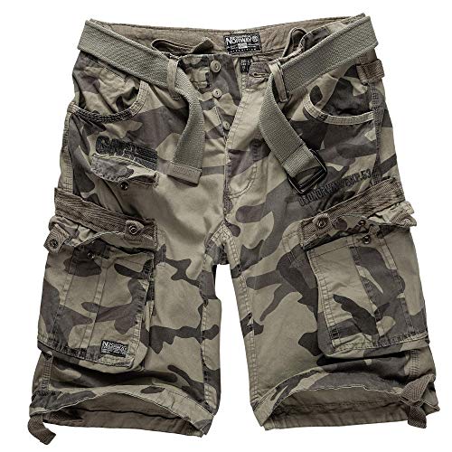 Geographical Norway Cargo Shorts Hunter mit UD Bandana Grey Camo - 3XL - von Geographical Norway