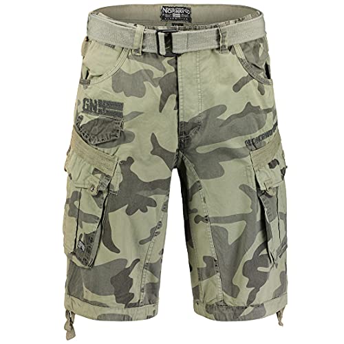 Geographical Norway Cargo Shorts Hunter mit UD Bandana Greycamo - M - von Geographical Norway