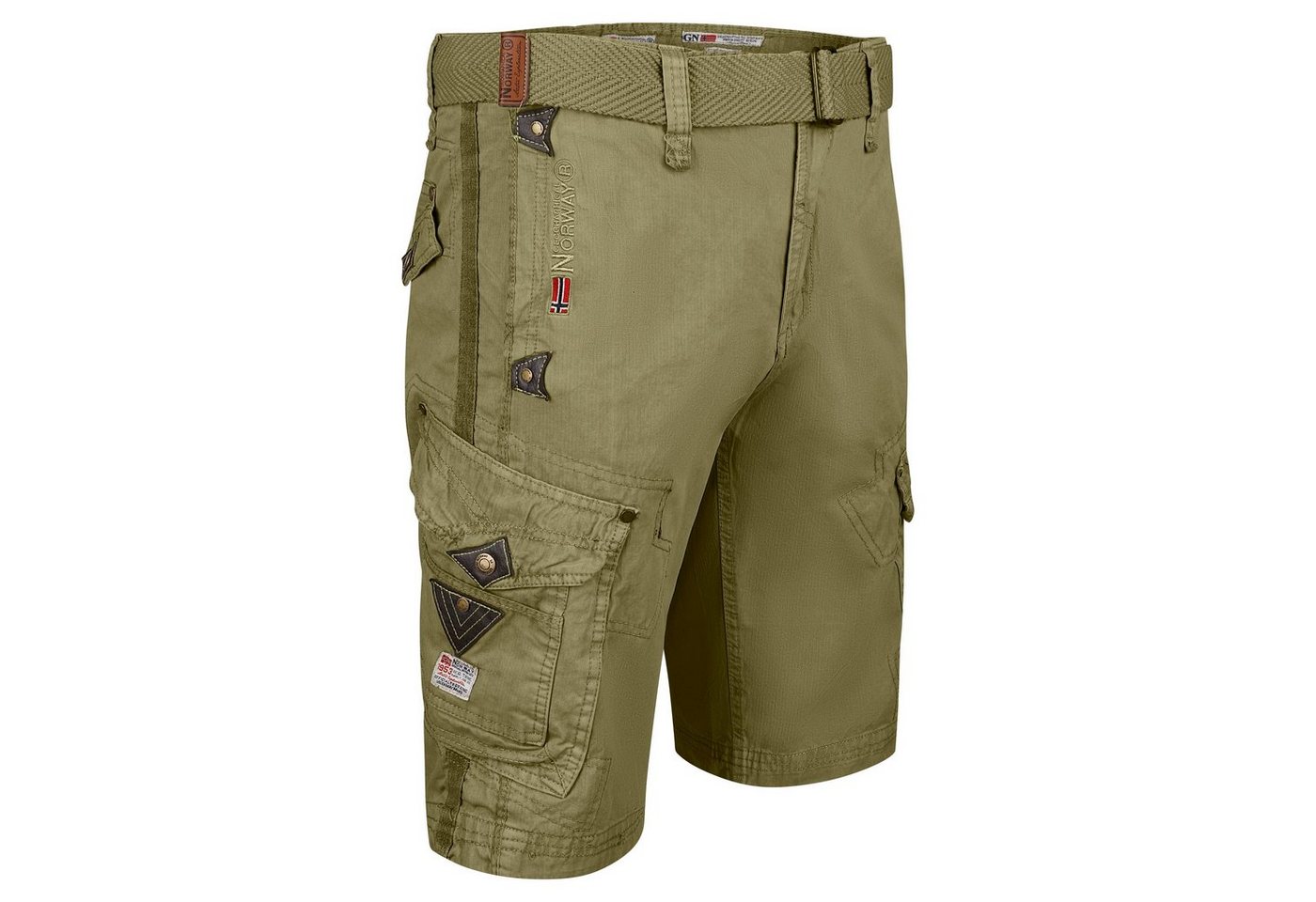 Geographical Norway Cargoshorts Herren kurze Hose BRPEANUT Basic (1-tlg) mit Gürtel von Geographical Norway