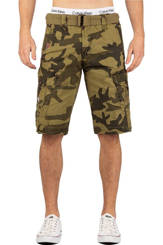 Geographical Norway Cargoshorts Herren kurze Hose bapeanut (1-tlg) inklusive Gürtel von Geographical Norway