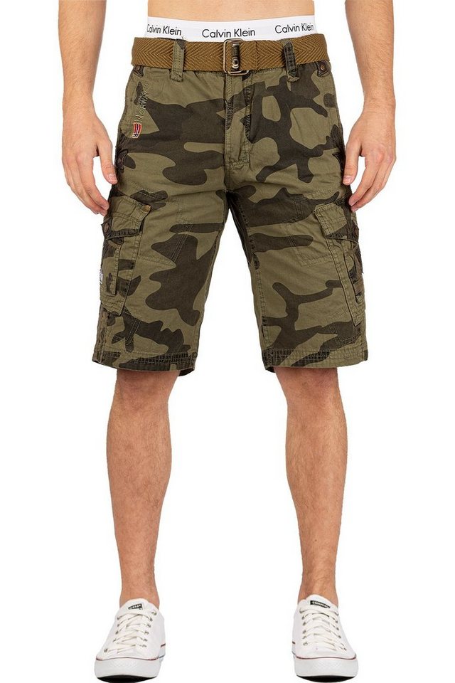 Geographical Norway Cargoshorts Herren kurze Hose bapeanut (1-tlg) inklusive Gürtel von Geographical Norway