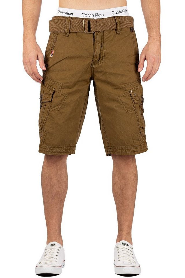 Geographical Norway Cargoshorts Herren kurze Hose bapeanut (1-tlg) inklusive Gürtel von Geographical Norway