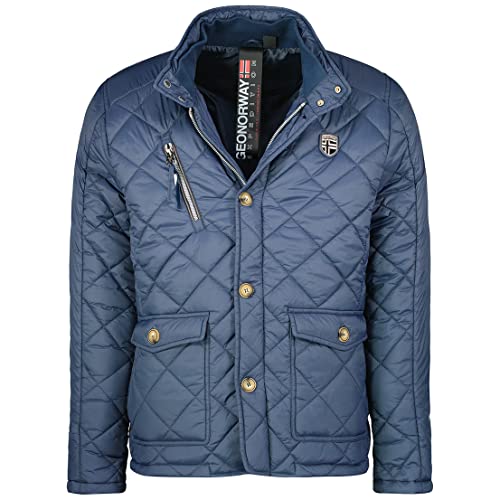 Geographical Norway Cargue Men - Herren Warme Steppjacke - Daunenjacke Mantel Warm Gefüttert - Windschnittige Jacke Langarm - Ideal Geschenk Männer Frühling Herbst (Marine S) von Geographical Norway