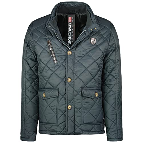 Geographical Norway Cargue Men - Warme Daunenjacke mit Matelassée für Herren - Jacke mit warmem Innenfutter für Herren - Winddichte Jacke mit langen Ärmeln (Schwarz L) von Geographical Norway