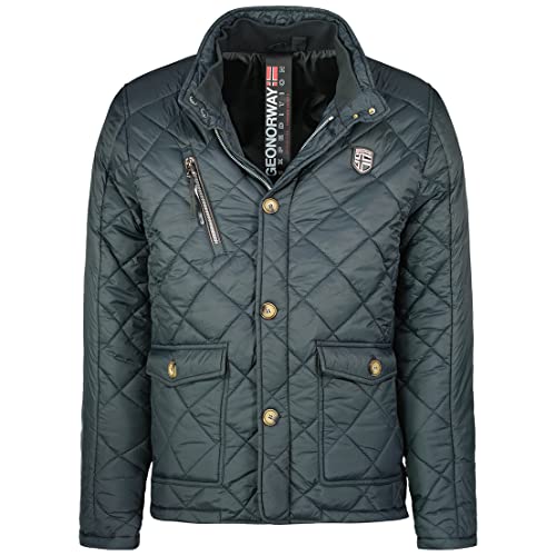 Geographical Norway Cargue Men - Herren Warme Steppjacke - Daunenjacke Mantel Warm Gefüttert - Windschnittige Jacke Langarm - Ideal Geschenk Männer Frühling Herbst (Schwarz M) von Geographical Norway