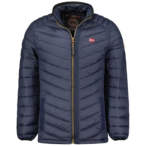 Geographical Norway Carliti Men - Winterjacke Herren Warme Steppung Mann Herbst Winter - Warme Manteljacke leicht Kapuze - Daunenjacke Windstopper Langarm Polsterung - Männer (Marineblau 3XL) von Geographical Norway