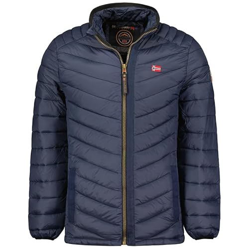 Geographical Norway Carliti Men - Winterjacke Herren Warme Steppung Mann Herbst Winter - Warme Manteljacke leicht Kapuze - Daunenjacke Windstopper Langarm Polsterung - Männer (Marineblau L) von Geographical Norway