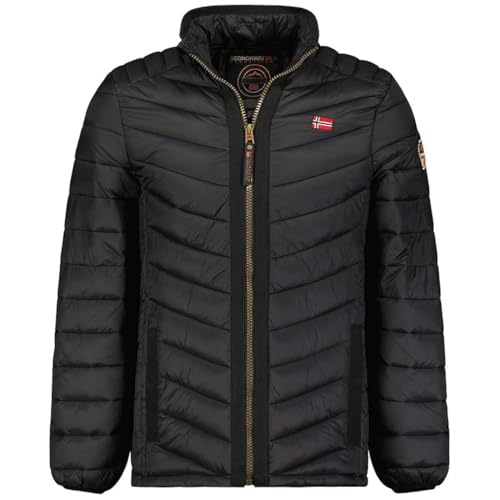 Geographical Norway Carliti Men - Winterjacke Herren Warme Steppung Mann Herbst Winter - Warme Manteljacke leicht Kapuze - Daunenjacke Windstopper Langarm Polsterung - Männer (Schwarz L) von Geographical Norway