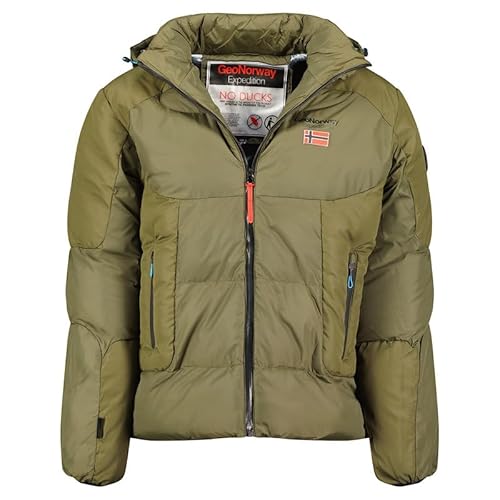 Geographical Norway Casidan Men - Winterjacke Herren Warme Steppung Mann Herbst Winter - Warme Manteljacke leicht Kapuze - Daunenjacke Windstopper Langarm Polsterung - Männer (Khaki L) von Geographical Norway