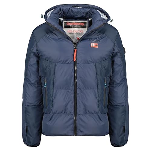 Geographical Norway Casidan Men - Winterjacke Herren Warme Steppung Mann Herbst Winter - Warme Manteljacke leicht Kapuze - Daunenjacke Windstopper Langarm Polsterung - Männer (Marineblau 3XL) von Geographical Norway