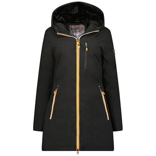 Geographical Norway Cassim Lady - Winterjacke Damen Warme Steppung Mann Herbst Winter - Warme Manteljacke leicht Kapuze - Daunenjacke Windstopper Langarm Polsterung - Frauen (Schwarz L) von Geographical Norway