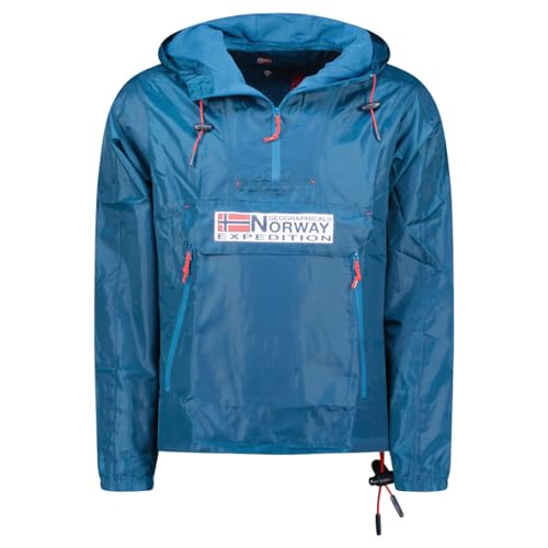 Geographical Norway Choupa Men - Warme Kapuzenjacke Ärmellose Steppjacke Herren - Warme Manteljacke Gefüttert Herren - Windjacke Frühling Herbst Winter (PETROLBLAU XL) von Geographical Norway