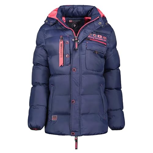 Geographical Norway Citernier Lady - Winterjacke Damen Warme Steppung Mann Herbst Winter - Warme Manteljacke leicht Kapuze - Daunenjacke Windstopper Langarm Polsterung - Frauen (Azul Marino L) von Geographical Norway