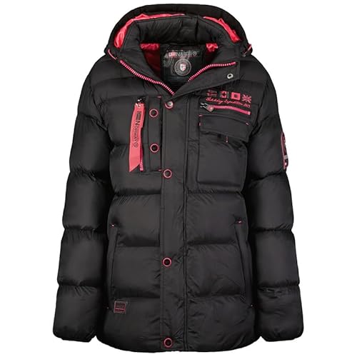 Geographical Norway Citernier Lady - Winterjacke Damen Warme Steppung Mann Herbst Winter - Warme Manteljacke leicht Kapuze - Daunenjacke Windstopper Langarm Polsterung - Frauen (Negro XL) von Geographical Norway