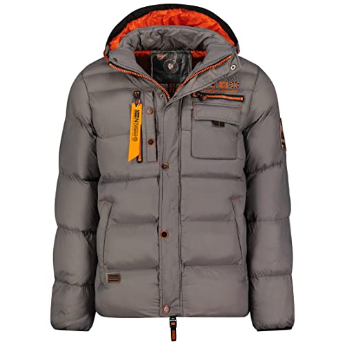 Geographical Norway Citernier Men - Herren Warme Jacke Gewebe - Dicken Mantel Kapuze Outdoor Pelzmantel - Winterjacke Jacken Outdoor Perfekt Ourdoorjacke (Dunkelgrau M) von Geographical Norway