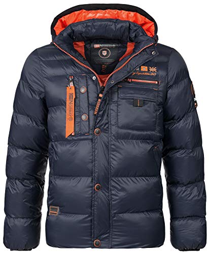 Geographical Norway Citernier Men's Quilted Winter Jacket with Hood (Marine S) von Geographical Norway