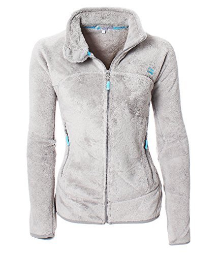 Geographical Norway Damen Fleece Jacke Sweatjacke BF 00001 (M, Hellgrau) von Geographical Norway