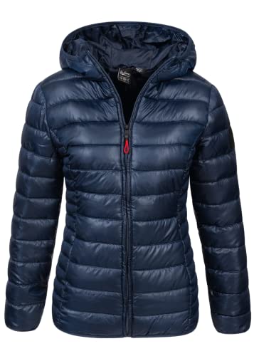 Geographical Norway Damen Frühlings Übergangs Jacke Steppjacke Kapuze Annecy Outdoor Kapuzenjacke, Farbe:Damen-Navy, Größe:XXL 44 von Geographical Norway