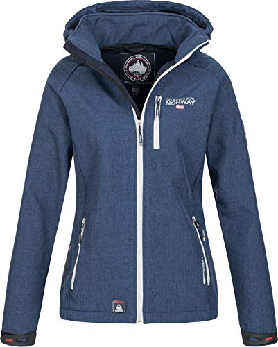 Geographical Norway Damen Funktions Softshelljacke Tassima abnehmbare Kapuze Blue M von Geographical Norway