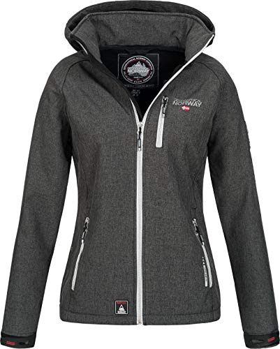 Geographical Norway Damen Funktions Softshelljacke Tassima abnehmbare Kapuze Dark Grey L von Geographical Norway