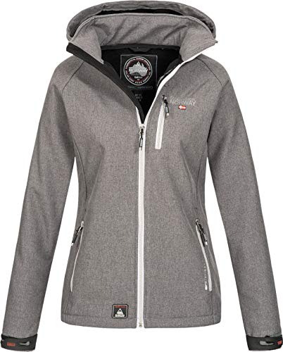 Geographical Norway Damen Funktions Softshelljacke Tassima abnehmbare Kapuze Light Grey XL von Geographical Norway