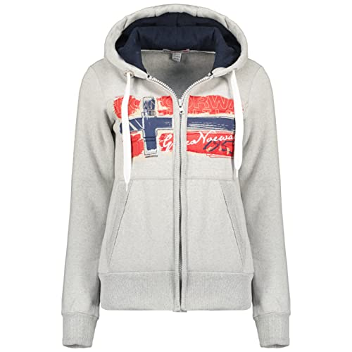 Geographical Norway Damen Gayto Lady Kapuzenpullover, Hellgrau, 46 von Geographical Norway