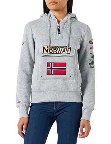 Geographical Norway Damen Gymclass Kapuzenpullover, Gris Claro, XL Geographical Norway Damen Gymclass Kapuzenpullover, Gris Claro, XL von Geographical Norway