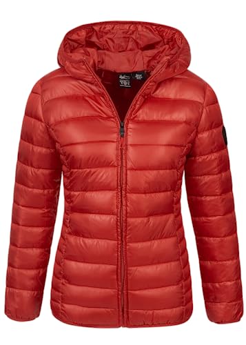 Geographical Norway Damen Frühlings Übergangs Jacke Steppjacke Kapuze Annecy Outdoor Kapuzenjacke, Farbe:Damen-Rot, Größe:XL 42 von Geographical Norway