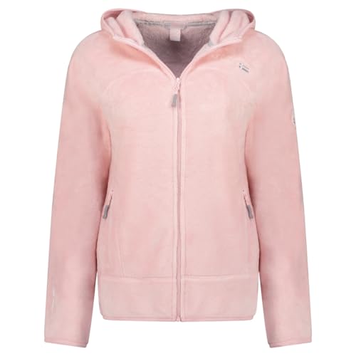 Geographical Norway Damen Jacke Upalood Fleecejacke mit Kapuze Zipper Pockets Logo & Patch WW1611F/GN XL light pink von Geographical Norway