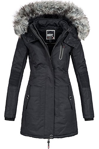 Geographical Norway Damen Jacke Winterparka Coracle XL-Fellkapuze Black M von Geographical Norway