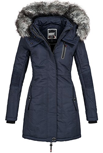 Geographical Norway Damen Jacke Winterparka Coracle XL-Fellkapuze Navy L von Geographical Norway