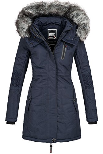 Geographical Norway Damen Jacke Winterparka Coracle XL-Fellkapuze Navy M von Geographical Norway