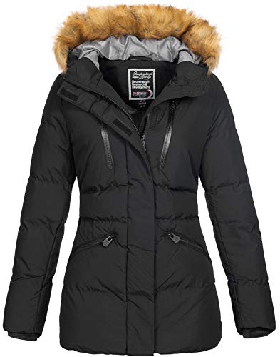 Geographical Norway Damen Jacke Winterparka Crown Fellkapuze Black M von Geographical Norway