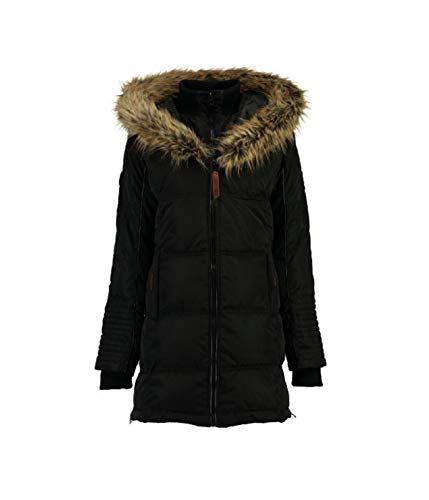 Geographical Norway Damen Parka Jacke Winterjacke Kapuze Webpelz WQ818F/GN Größe S Farbe black von Geographical Norway