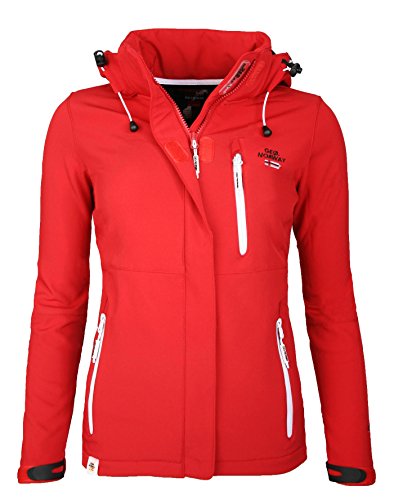 Geographical Norway Damen Softshell Funktions Jacke Outdoor Regen wasserabweisend [GeNo-15-Rot-Gr.XXL] von Geographical Norway