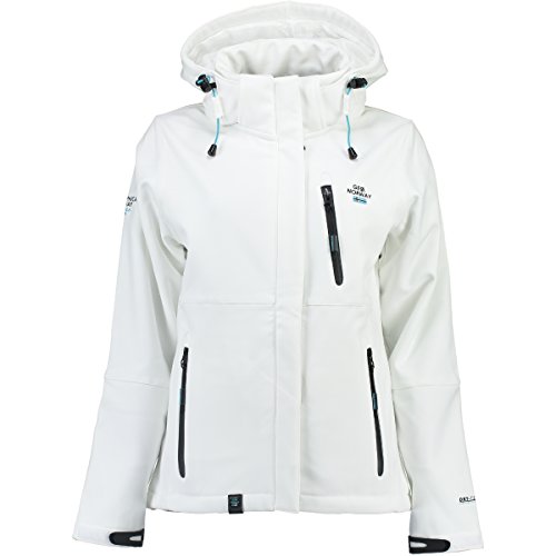 Geographical Norway Damen Softshell Funktions Jacke Outdoor Regen wasserabweisend [GeNo-15-Weiss-Gr.L] von Geographical Norway