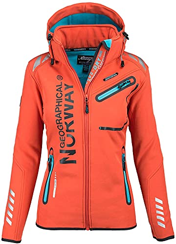 Geographical Norway Damen Softshell Funktions Outdoor Regen Jacke Sport (XXL, Orange) von Geographical Norway