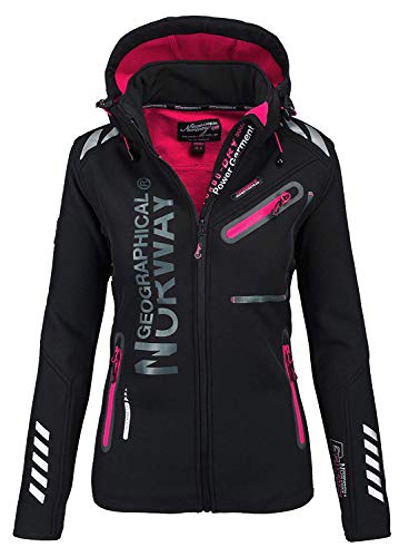 Geographical Norway Damen Softshell Funktions Outdoor Regen Jacke Sport (L, Schwarz) von Geographical Norway