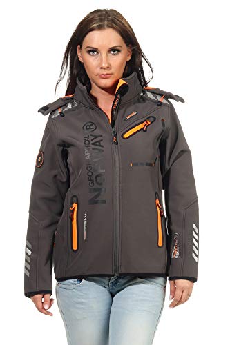 Geographical Norway Damen Softshell Jacke G-ROSE - GRAU/ORANGE - S/1 von Geographical Norway