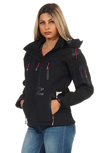 Geographical Norway Damen Softshell Jacke G-ROSE - SCHWARZ/F.PINK - XL/4 von Geographical Norway